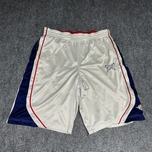Tapout Mens Athletic Shorts White Blue Red Trim Size M Basketball MMA Training